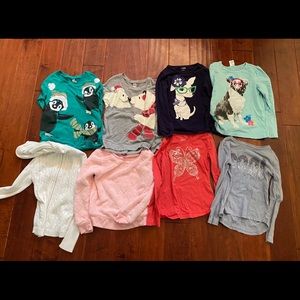 Bundle of 8 size 6 long sleeve shirts/sweaters.